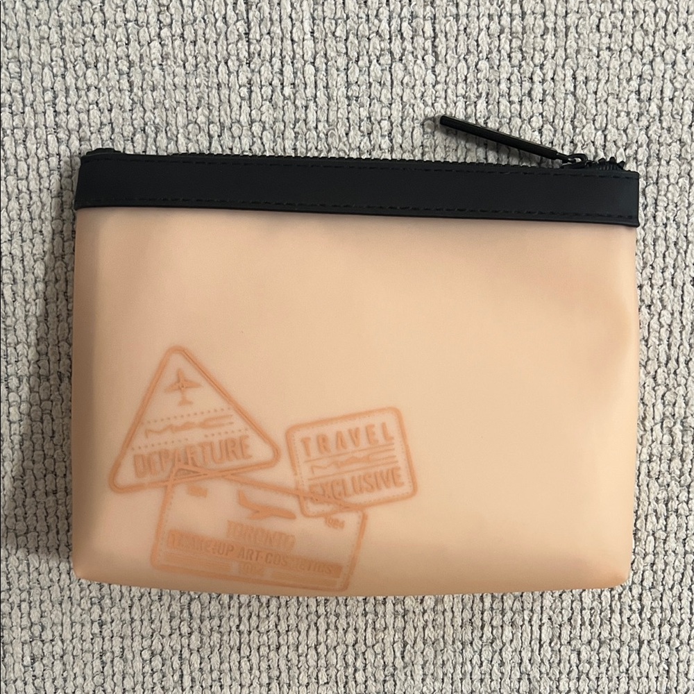 MAC Cosmetics Tan and Black Cosmetic Bag